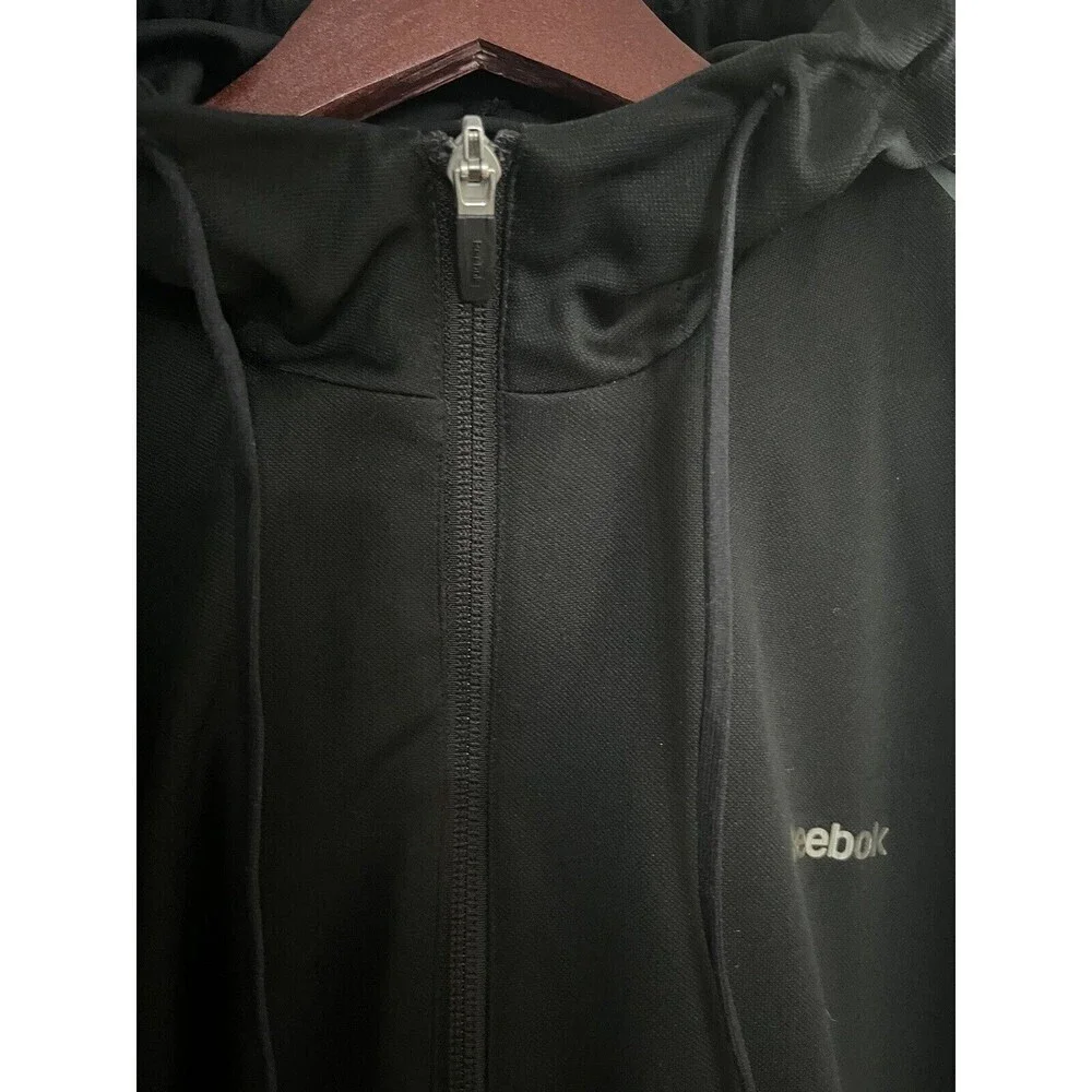 reebok zip up hoodie lightweight Large black Playdry - Picture 2 of 7